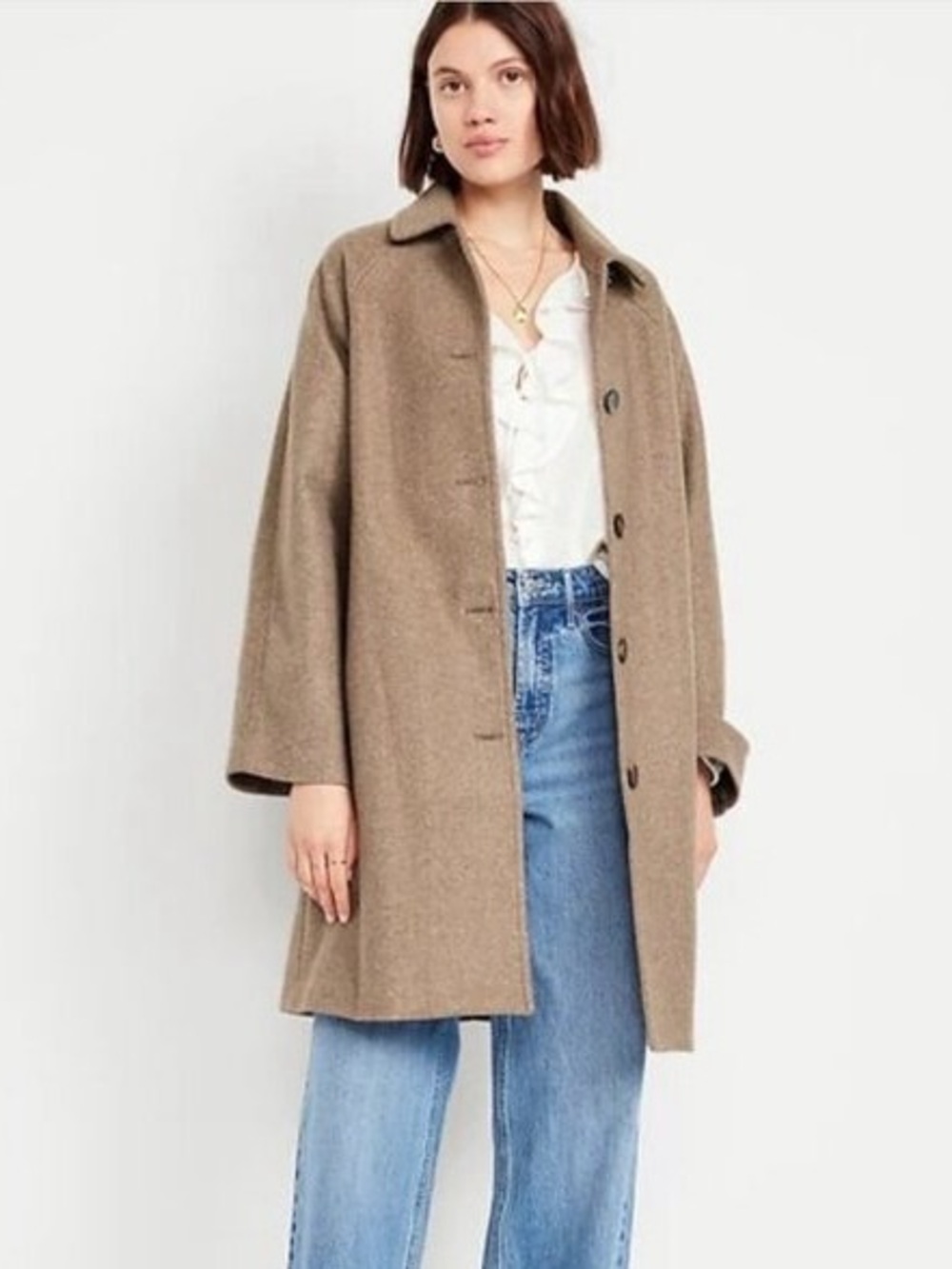 Old Navy Relaxed Button-Front Mac Coat in a camel tan color NWT women’s size 3X